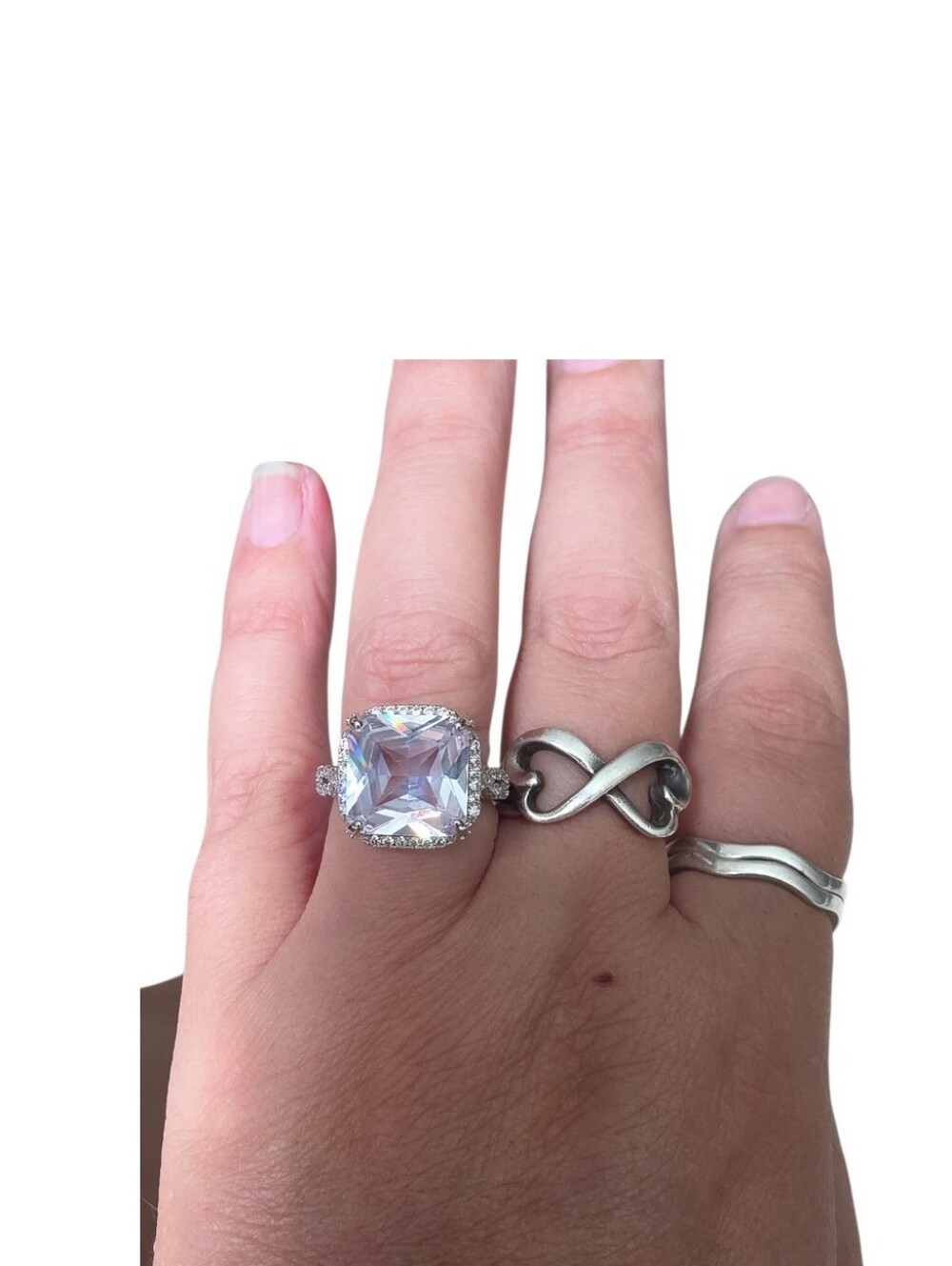 Sterling Silver Halo Cocktail Ring - Picture 4 of 5